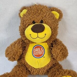 Dave And Busters Logo Teddy Bear Brown Plush Doll Toy Factory 19"